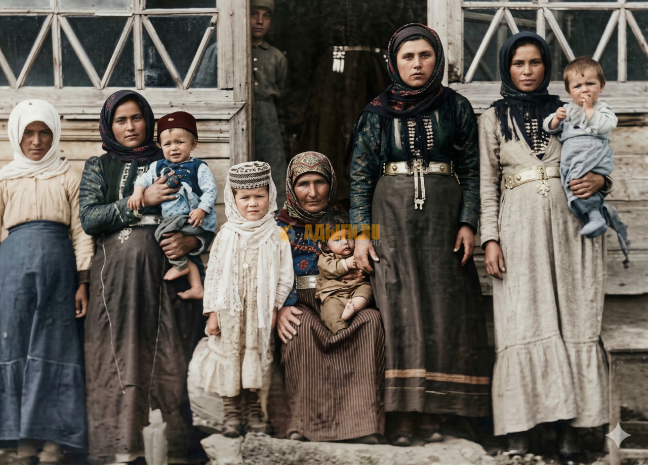 Кабардинцы. Семейная группа из Касаевского аула. 1926