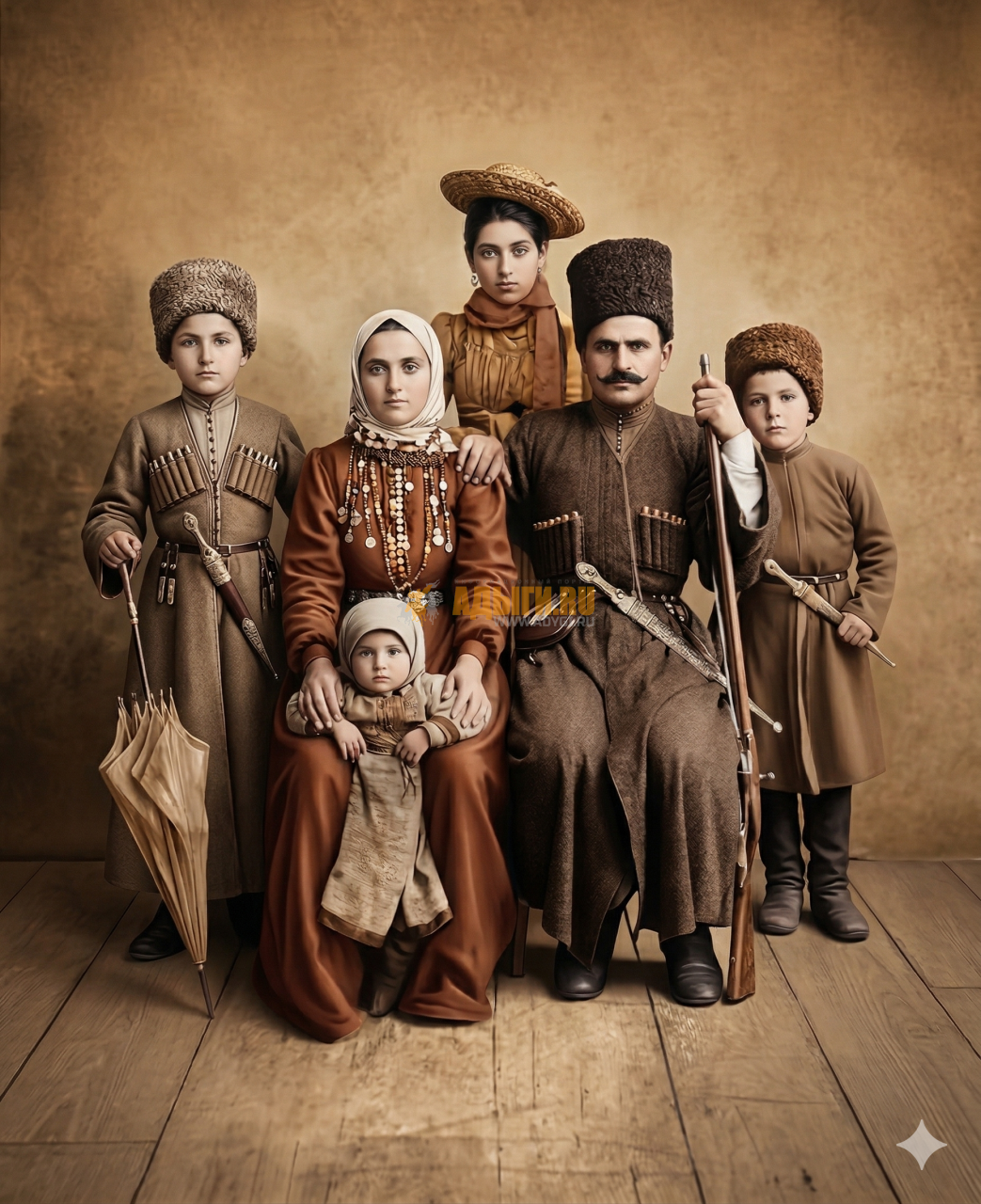 Хангери Казиевич Пшибиев с семьей